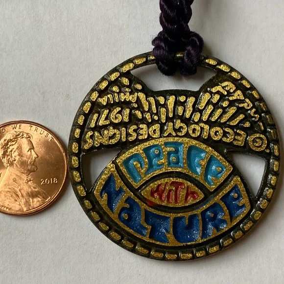 Vintage Ecology Designs Peace with Nature Necklace - Picture 3 of 9